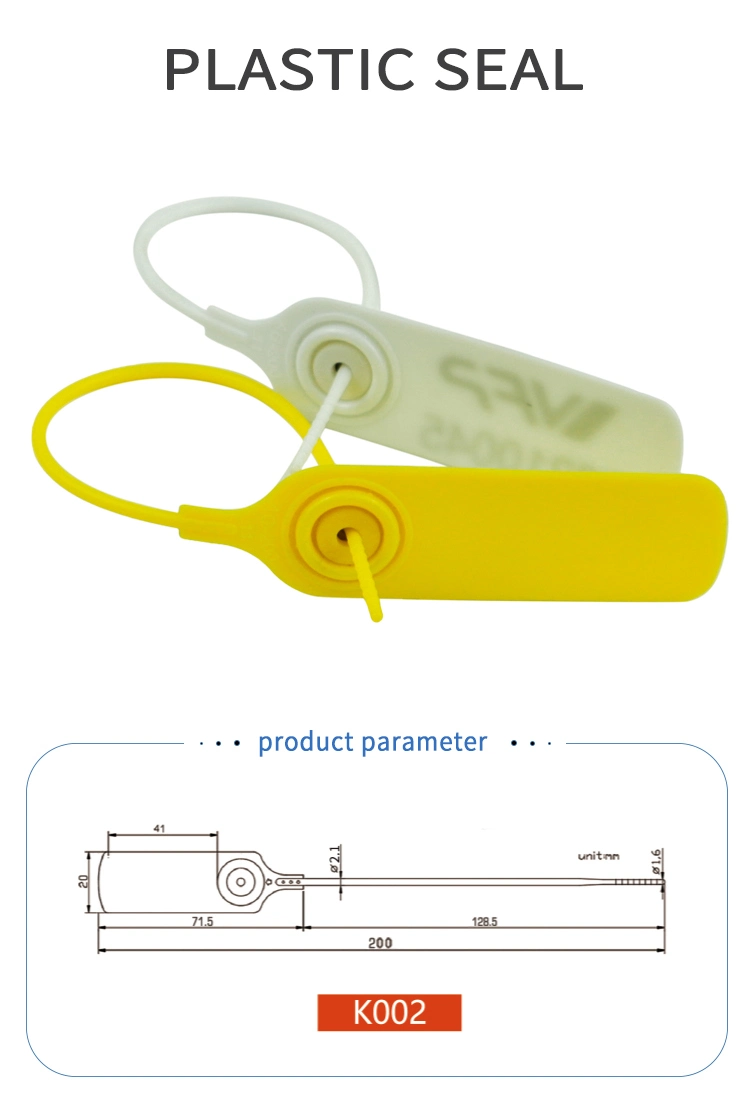 K002 Model Pull Tight Plastic Seal Strip Security Seals Factory of Laser Printed Plastic Seals